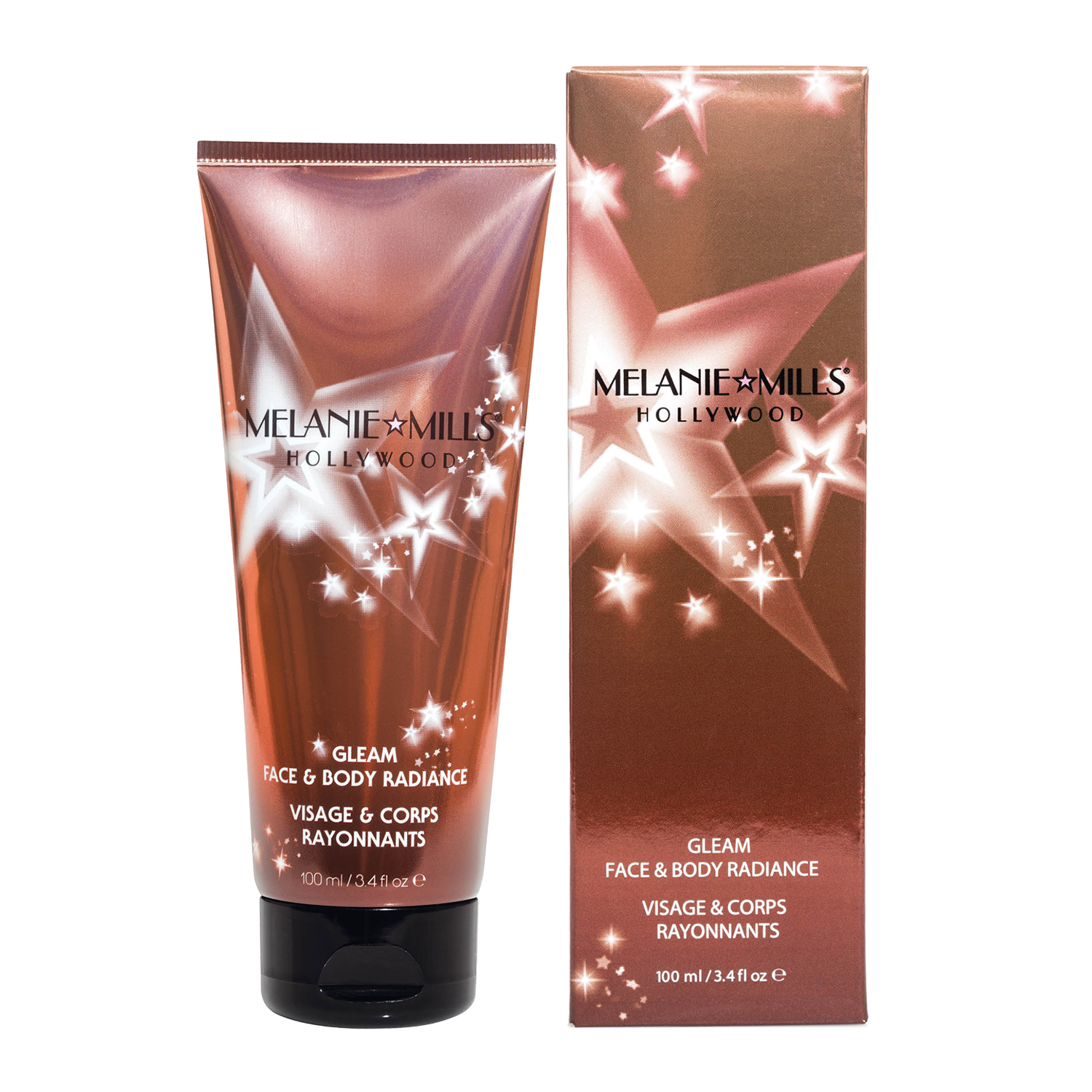 Melanie Mills Hollywood Peach Deluxe Gleam Face & Body Radiance  1