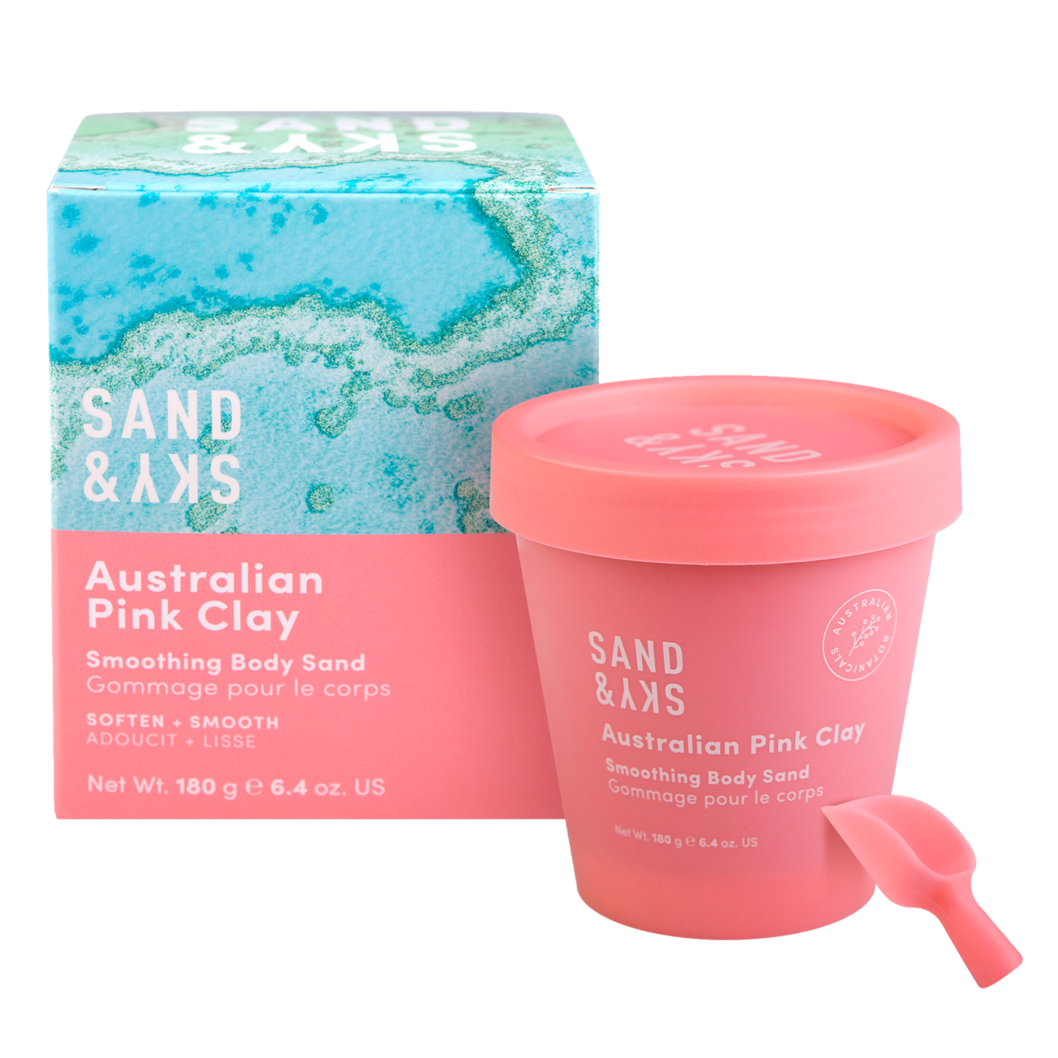 Sand & Sky Australian Pink Clay - Smoothing Body Sand  1